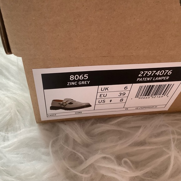 DR MARTENS 8065 Zinc Grey Patent Mary Janes NEW - Picture 5 of 5